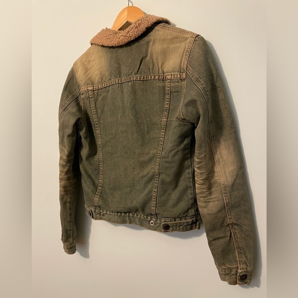 7 For All Mankind Vintage Sherpa Lined Jean Jacket Small - Picture 6 of 9